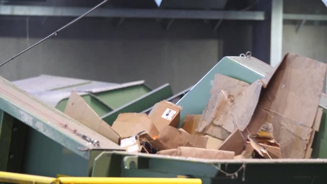 Cardboard boxes in landfill site