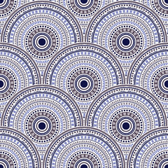 Ethnic circle shapes seamless geometric pattern.