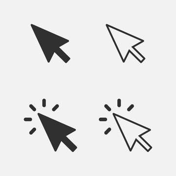 Pointer arrow icon isolated on white background. Vector illustration.