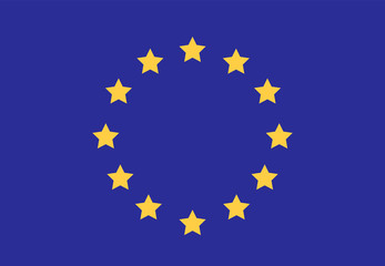 European union flag isolated on white background. Vector illustration.