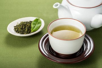 緑茶と茶葉
