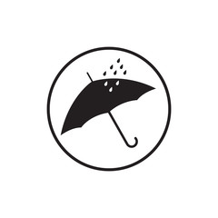 Illustration of umbrella and raindrop icon