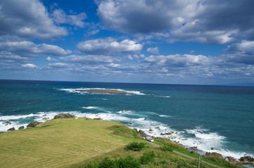 秋田　男鹿半島　入道崎　岬　日本海　灯台