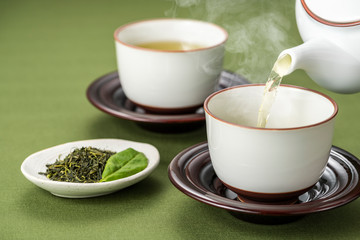 緑茶と茶葉