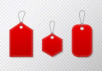 Set of sale tags and labels, template shopping labels. Blank, discount and price tags on paper. Special offer. Vintage. Vector illustration.