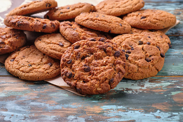 Chocolate Chip Cookies. Homemade cookies. A mountain of cookies.