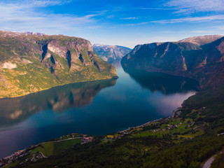 Fjord landscape Aurlandsfjord in Norway