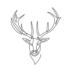 Deer Head line drawing art