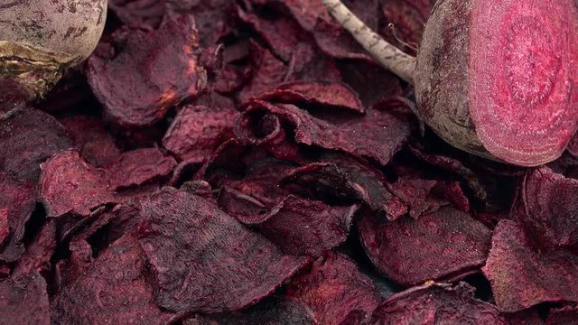 Rotating beetroot chiops (seamless loopable; 4K)