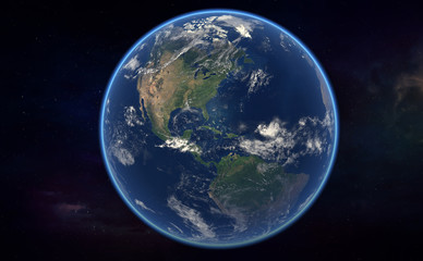 Realistic rendering of the Earth