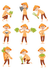 Set of images collector pic. Vector illustration.