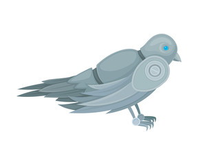 Robot dove. Side view. Vector illustration on a white background.