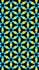 Ornate geometric pattern and abstract multicolored background