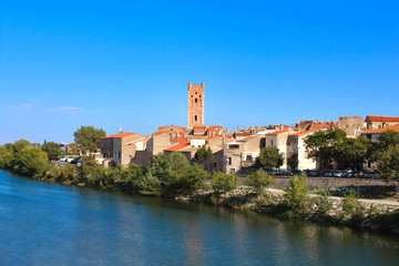 Fototapeta na wymiar Village of Rivesaltes in the Pyrénées-Orientales in France