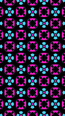 Ornate geometric pattern and abstract multicolored background