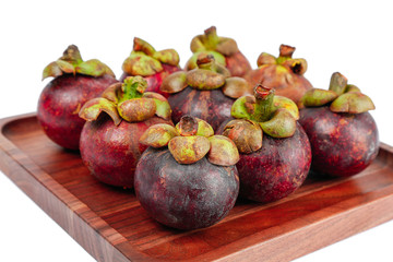 Thailand mangosteen isolated on white background.
