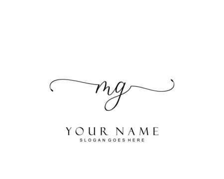 Initial MG beauty monogram and elegant logo design, handwriting logo of initial signature, wedding, fashion, floral and botanical with creative template