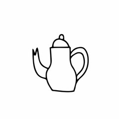 Vector teapot. Scandinavian style.Doodle teapot sketch line illustration.