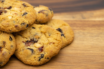 Pile of delicious tasty recipe apple cookies homemade isolated on wooden table