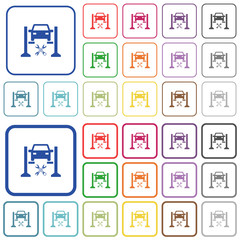 Car service outlined flat color icons