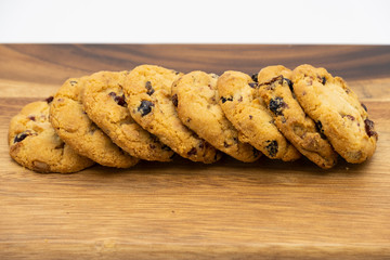 Pile of delicious tasty recipe apple cookies homemade isolated on wooden table