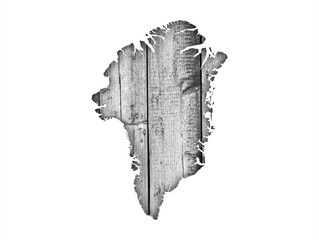 Karte von Grönland auf verwittertem Holz