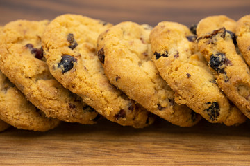 Pile of delicious tasty recipe apple cookies homemade isolated on wooden table