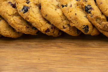 Pile of delicious tasty recipe apple cookies homemade isolated on wooden table
