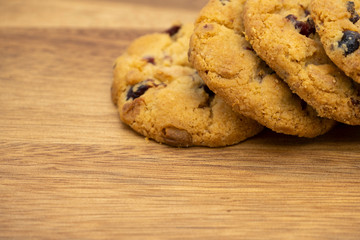 Pile of delicious tasty recipe apple cookies homemade isolated on wooden table