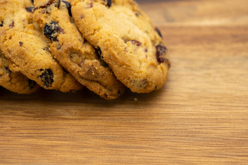 Pile of delicious tasty recipe apple cookies homemade isolated on wooden table