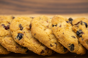 Pile of delicious tasty recipe apple cookies homemade isolated on wooden table