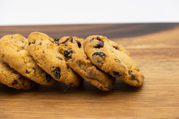 Pile of delicious tasty recipe apple cookies homemade isolated on wooden table