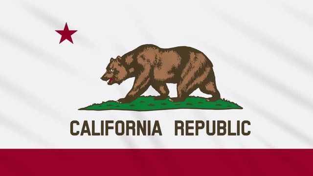 California flag waving cloth, ideal for background, loop