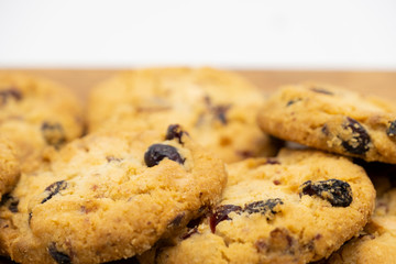 Pile of delicious tasty recipe apple cookies homemade isolated on wooden table