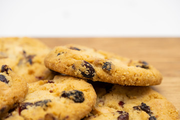 Pile of delicious tasty recipe apple cookies homemade isolated on wooden table