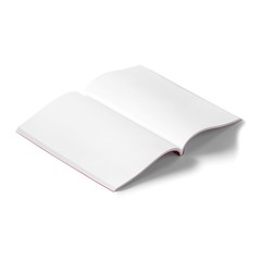 Blank book with opened pages  mock up on white background, 3d illustration