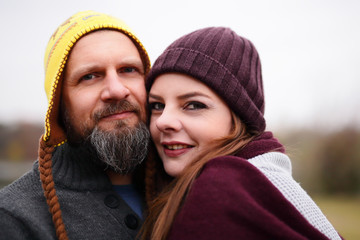 Happy family together autumn fall