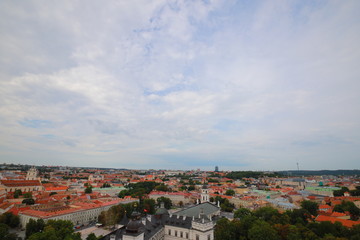 Obraz premium Vilnius cityscape from the Gediminas Castle Tower with copyspace, Vilnius, Lithuania