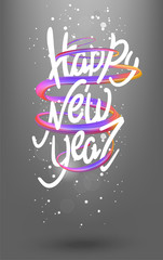 Pink volume levitating numbers 2020 in frame. New year 2020. Vector illustration