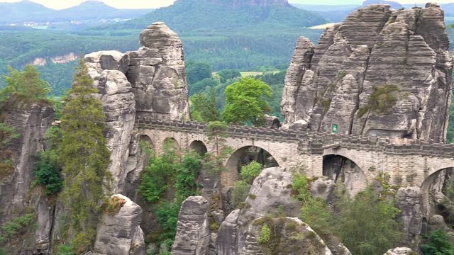 All-round view of bastei bridge in saxony, germany