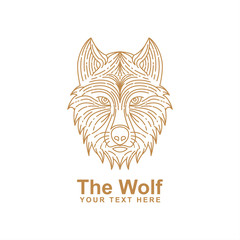 line art design of a wolf's head