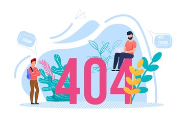 Requested Page Not Found 404 Error Flat Poster