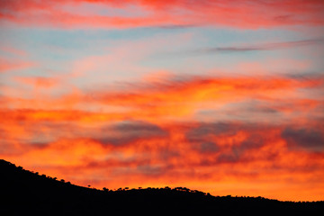 Sunset over the little Karoo town of Steytlerville in the Eastern Cape province, South Africa