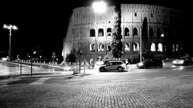 The Colosseum at night. Rome fantastic city, a historical monument