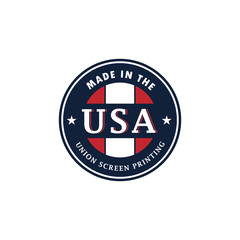 Made in USA label logo stamp design