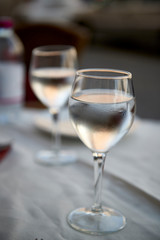 drinking water in glass