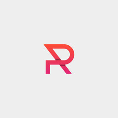 Letter P PR RP Monogram Logo Design Minimal