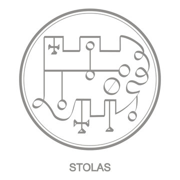 Vector icon with symbol of demon Stolas. Sigil of Demon Stolas