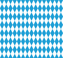 Bavarian background. Blue-white vertical diamond in a checkerboard pattern. Germany. Oktoberfest. Bavarian flag. Seamless pattern.