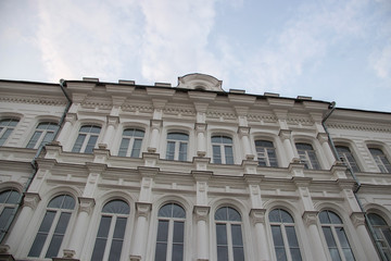Fototapeta premium Yaroslavl. Historic buildings; 18th-19th century; Beautiful ceremonial buildings at sunset.